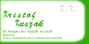 kristof kuszak business card