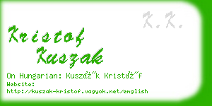 kristof kuszak business card